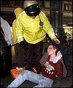 Protester at WTO conference in Seattle, 1999